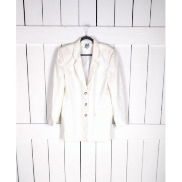JRT by Newport News ivory linen blazer jacket / boxy blazer jacket / 16 - Picture 5 of 6